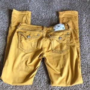 Mustard yellow skinny Miss Me Jeans